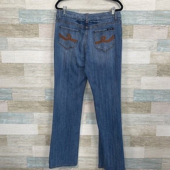 SEVEN7 Studio Mid Rise Bootcut Jeans Medium Wash Stretch Denim Womens 8 - Picture 3 of 5